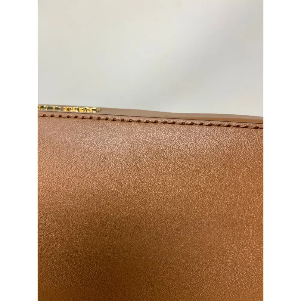Michael Kors Jessie Large TZ Tote Zipper Closure Vanilla Light Brown NWT